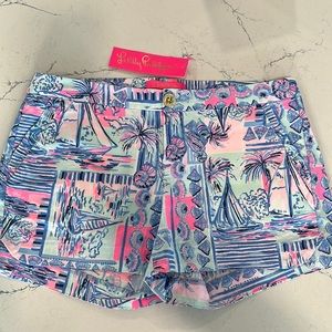 Lilly Pulitzer Adie Ruffle Pocket stretch shorts size 4, 4in inseam